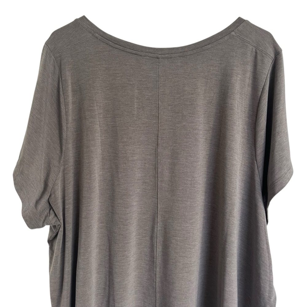 Athleta Stratus II Tee T Shirt Womens V-Neck 3X Gray Short Sleeve - Picture 9 of 10